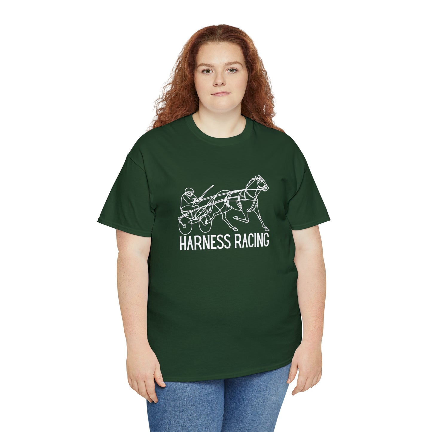 Harness Racing. Standardbred Horse. Sulky Horse. Unisex Heavy Cotton Tee