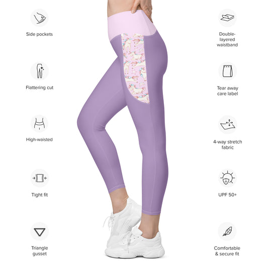 Unicorn Horse Riding Tights  with pockets