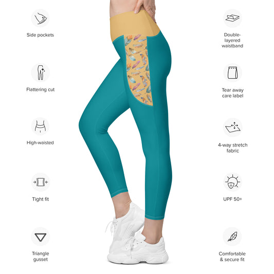 Feather Horse Riding Tights with pockets
