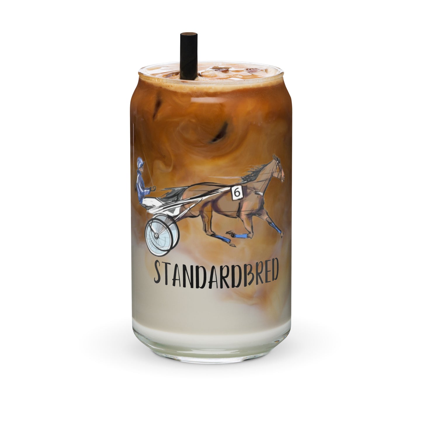 Standardbred Sulky Horse Harness Horse Can-shaped glass