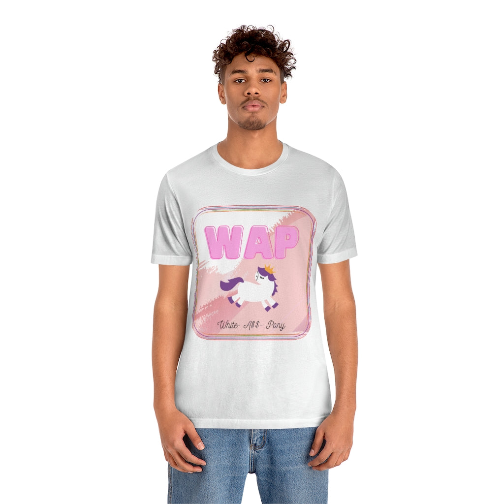 WAP- White Pony horse T-shirt. Unisex Jersey Short Sleeve Tee