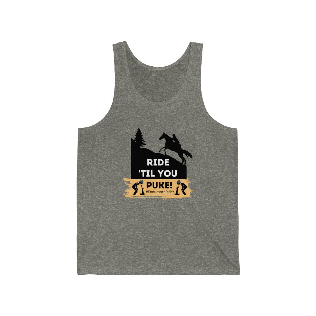 Ride Till You Puke! #EnduranceRider Unisex Jersey Tank