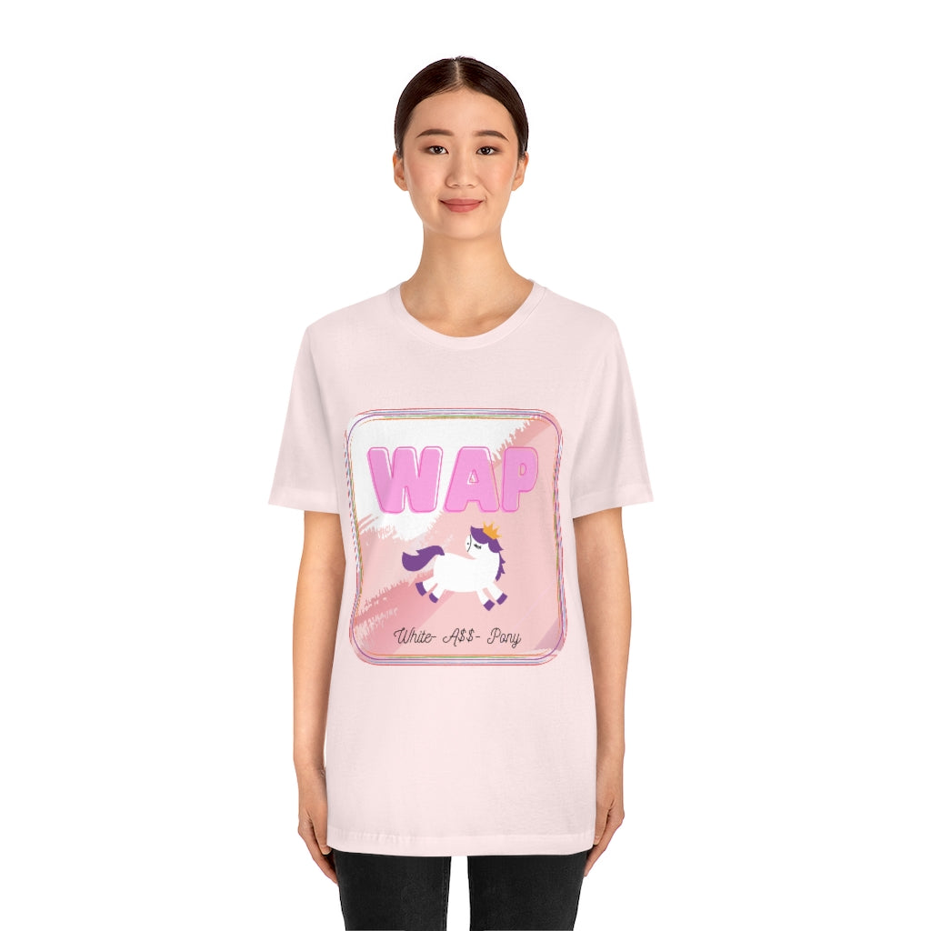 WAP- White Pony horse T-shirt. Unisex Jersey Short Sleeve Tee