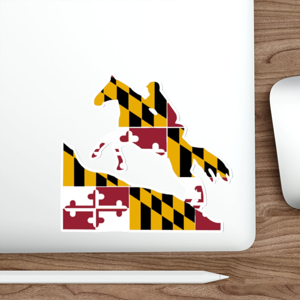 Maryland Flag Endurance Rider Kiss Cut Stickers