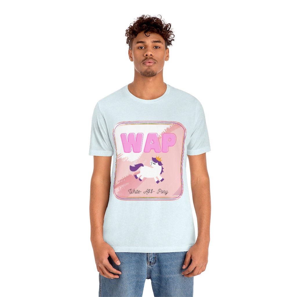 WAP- White Pony horse T-shirt. Unisex Jersey Short Sleeve Tee