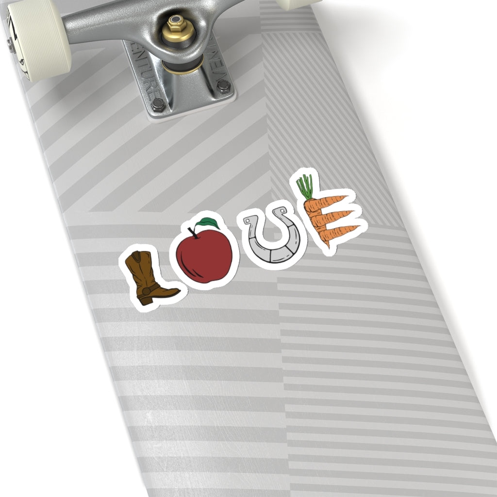 The Harley Horse LOVE Sign Kiss-Cut Stickers