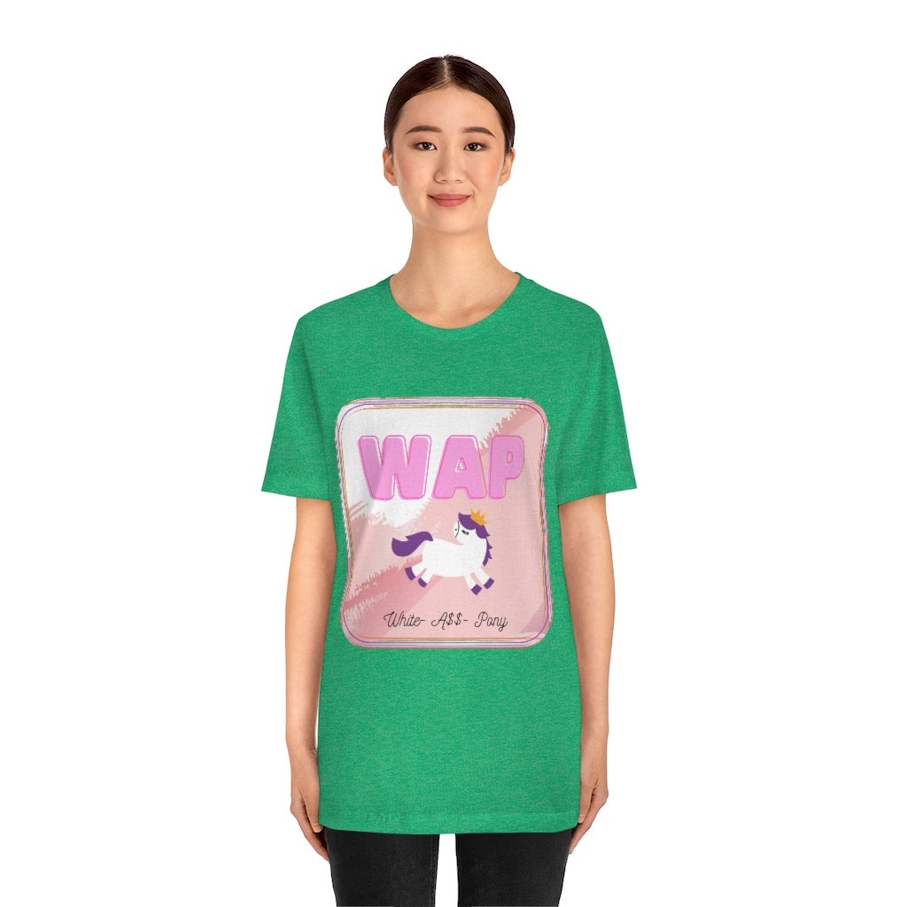 WAP- White Pony horse T-shirt. Unisex Jersey Short Sleeve Tee