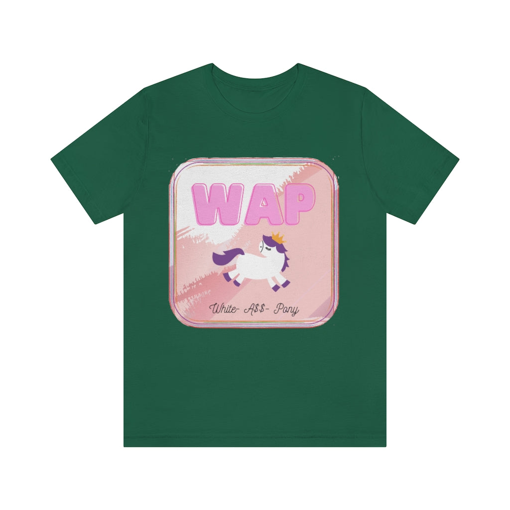 WAP- White Pony horse T-shirt. Unisex Jersey Short Sleeve Tee