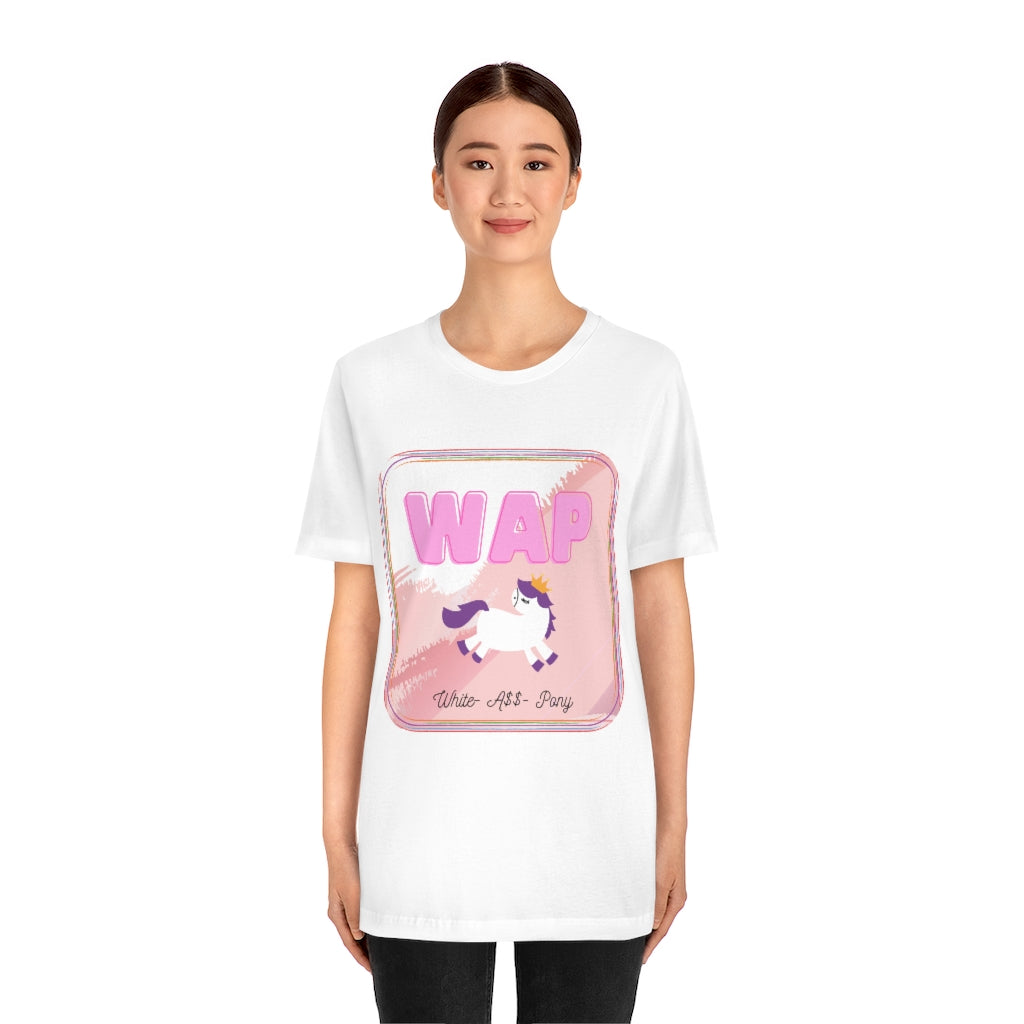WAP- White Pony horse T-shirt. Unisex Jersey Short Sleeve Tee