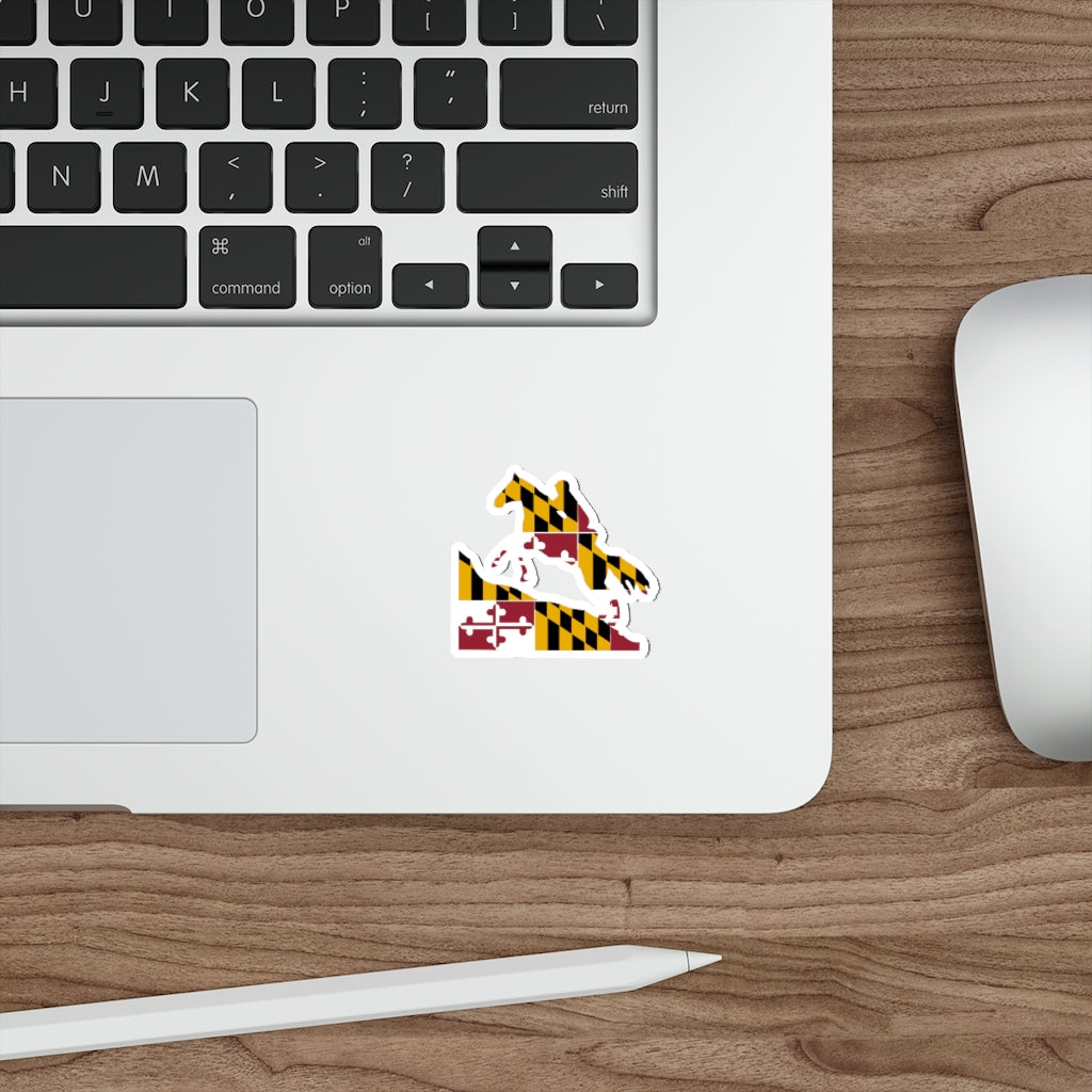 Maryland Flag Endurance Rider Kiss Cut Stickers