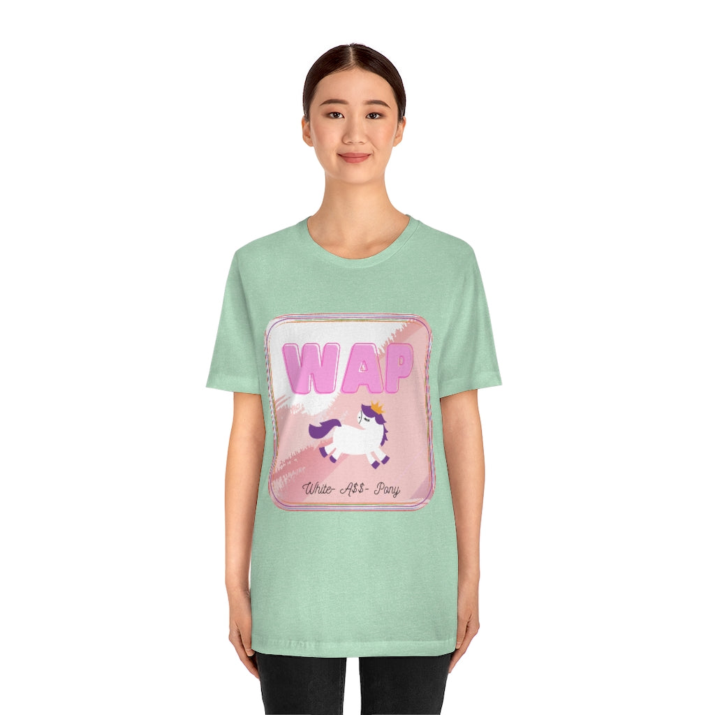 WAP- White Pony horse T-shirt. Unisex Jersey Short Sleeve Tee