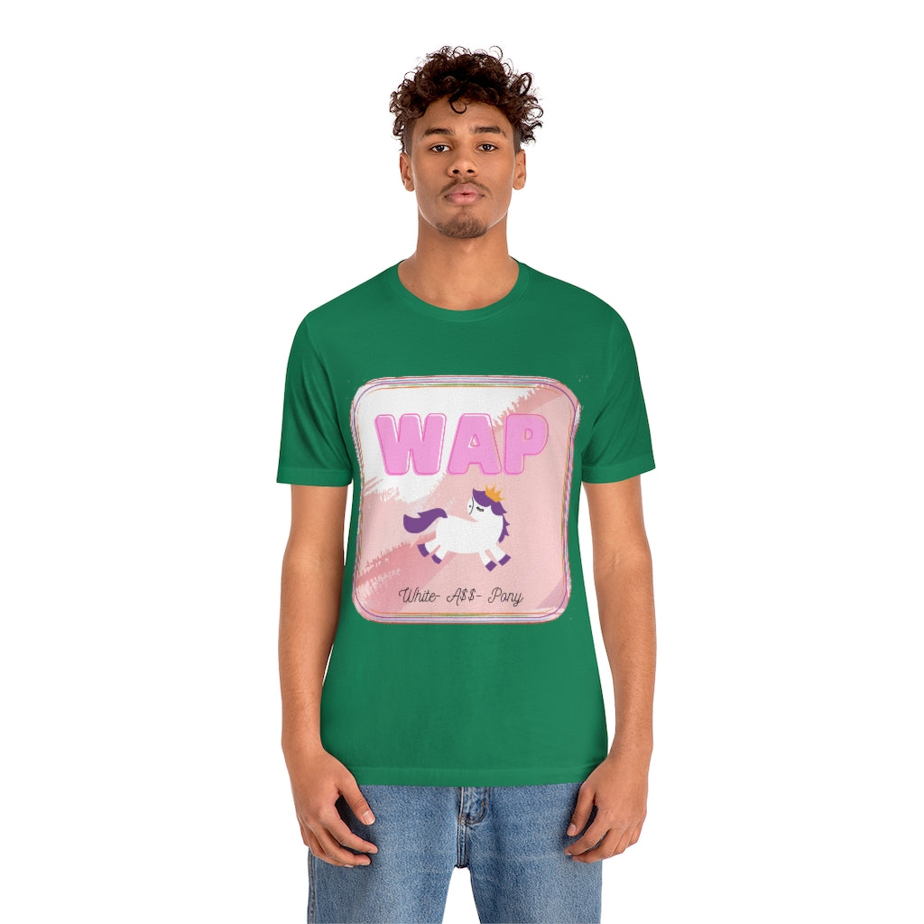 WAP- White Pony horse T-shirt. Unisex Jersey Short Sleeve Tee