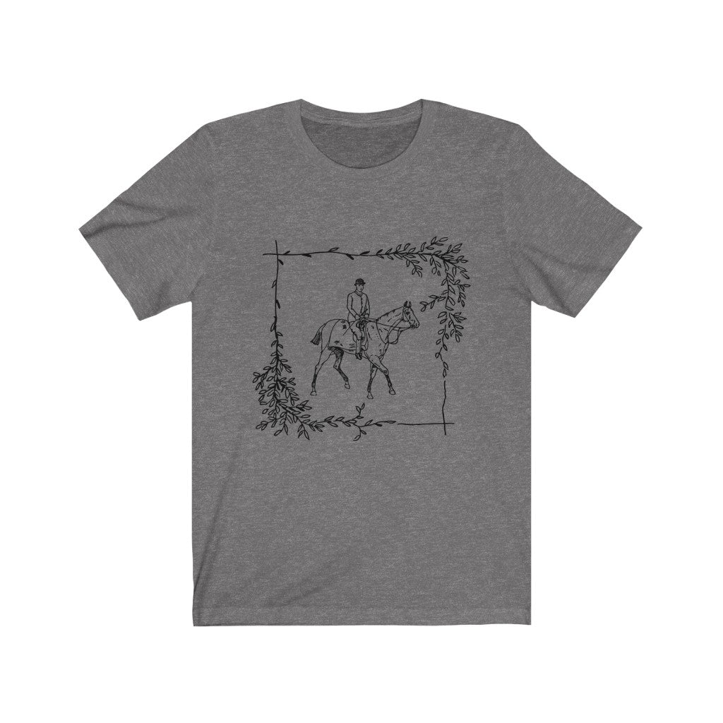 Vintage Horse Leaf. Horse Tshirt. Unisex Jersey Short Sleeve