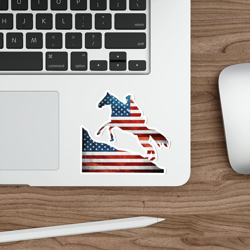 American Flag Endurance Rider Kiss Cut Stickers