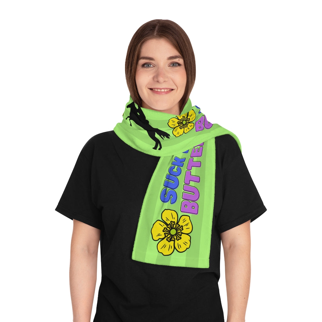 Suck It Up butter Cup Endurance rider Scarf. Green