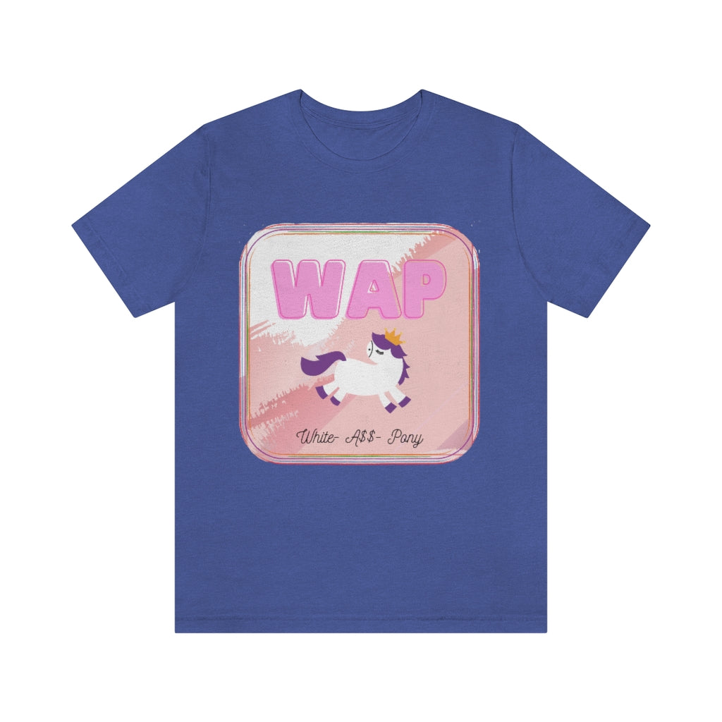 WAP- White Pony horse T-shirt. Unisex Jersey Short Sleeve Tee