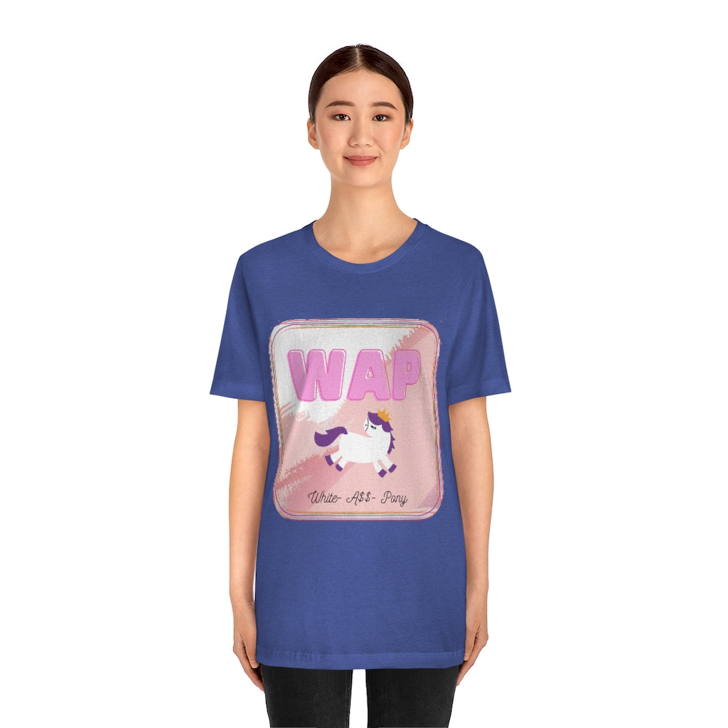 WAP- White Pony horse T-shirt. Unisex Jersey Short Sleeve Tee
