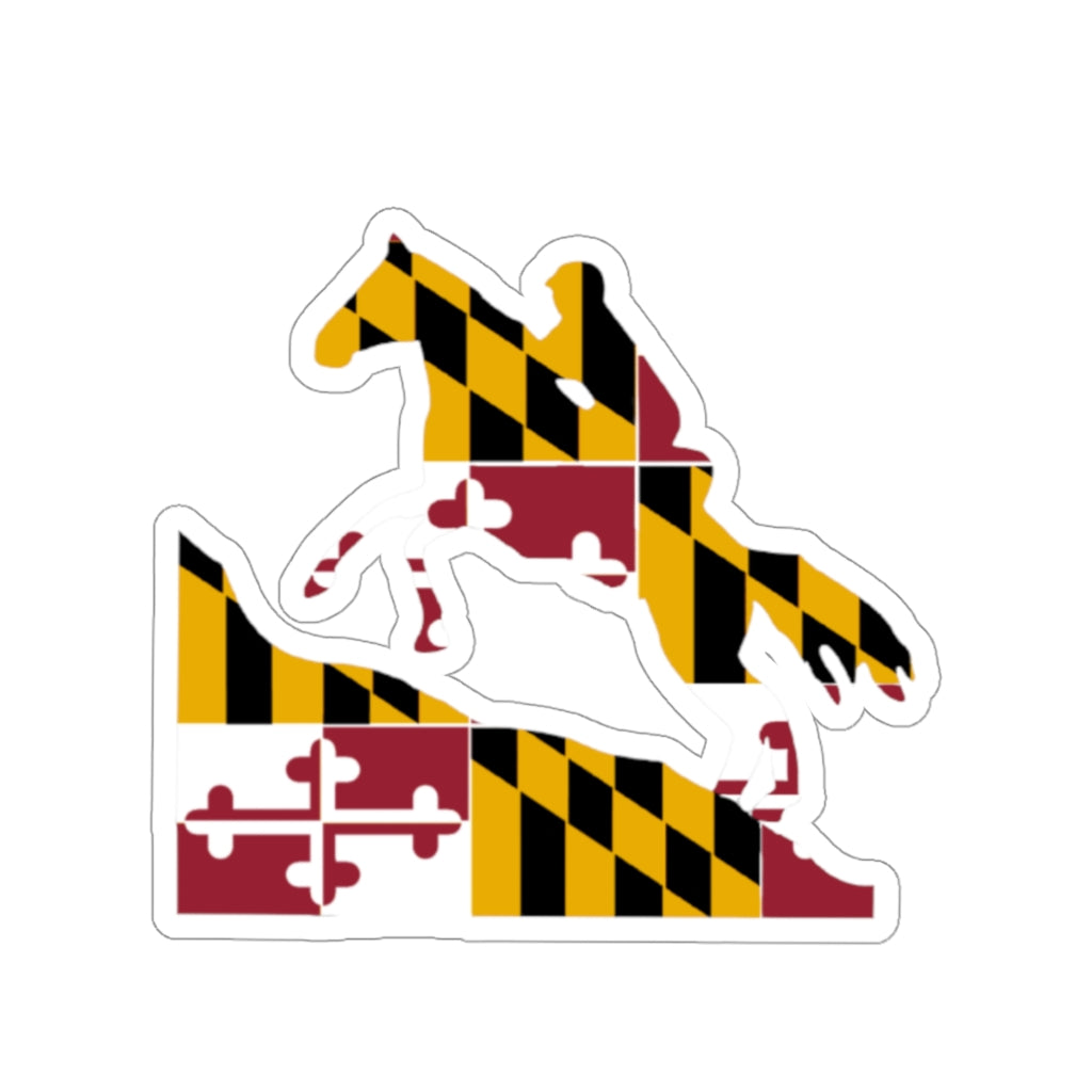 Maryland Flag Endurance Rider Kiss Cut Stickers