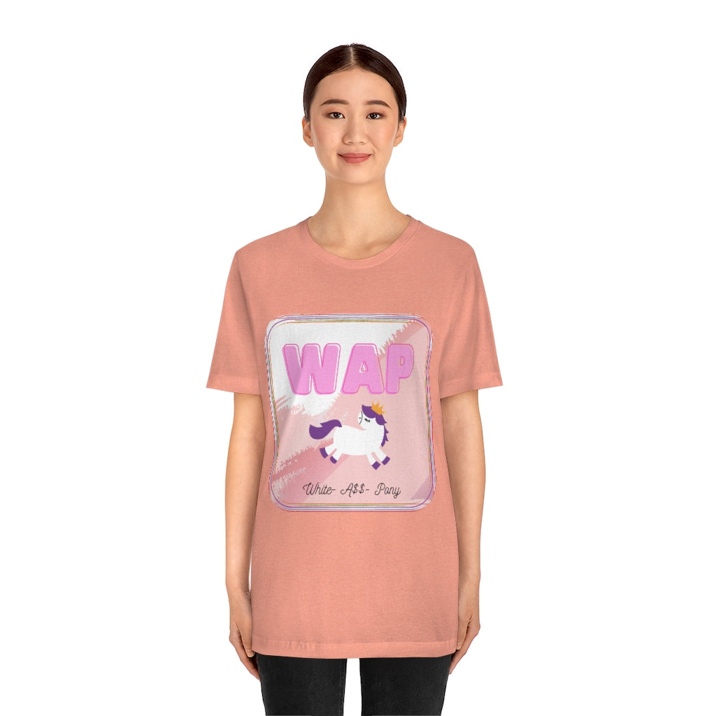 WAP- White Pony horse T-shirt. Unisex Jersey Short Sleeve Tee