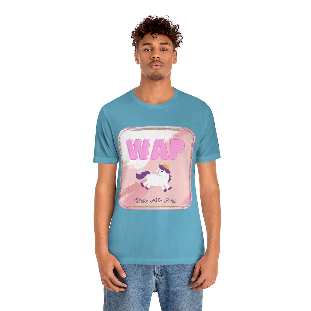 WAP- White Pony horse T-shirt. Unisex Jersey Short Sleeve Tee