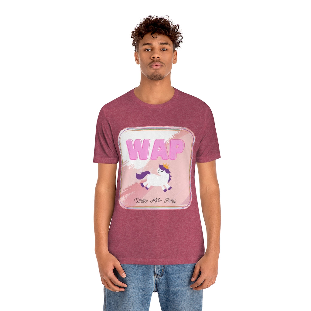 WAP- White Pony horse T-shirt. Unisex Jersey Short Sleeve Tee