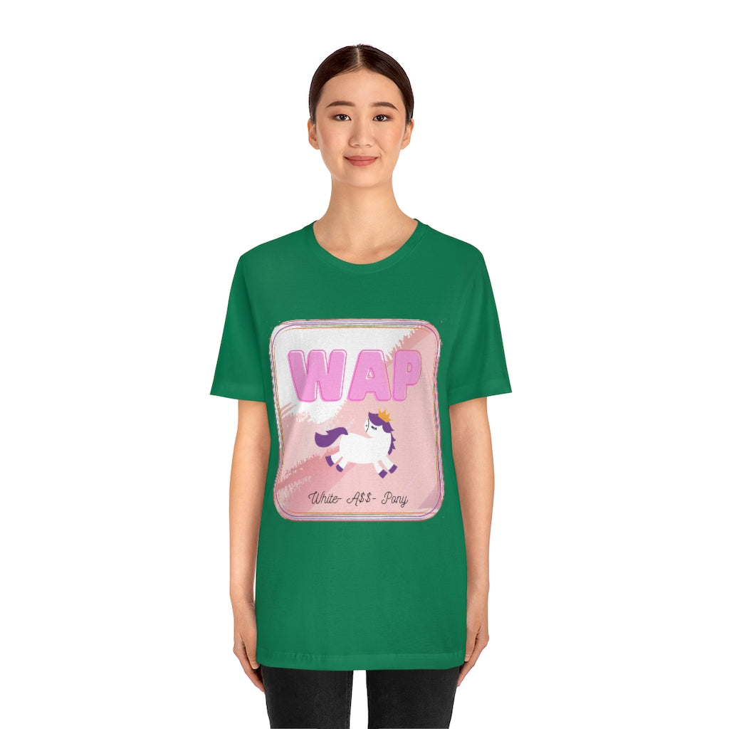 WAP- White Pony horse T-shirt. Unisex Jersey Short Sleeve Tee