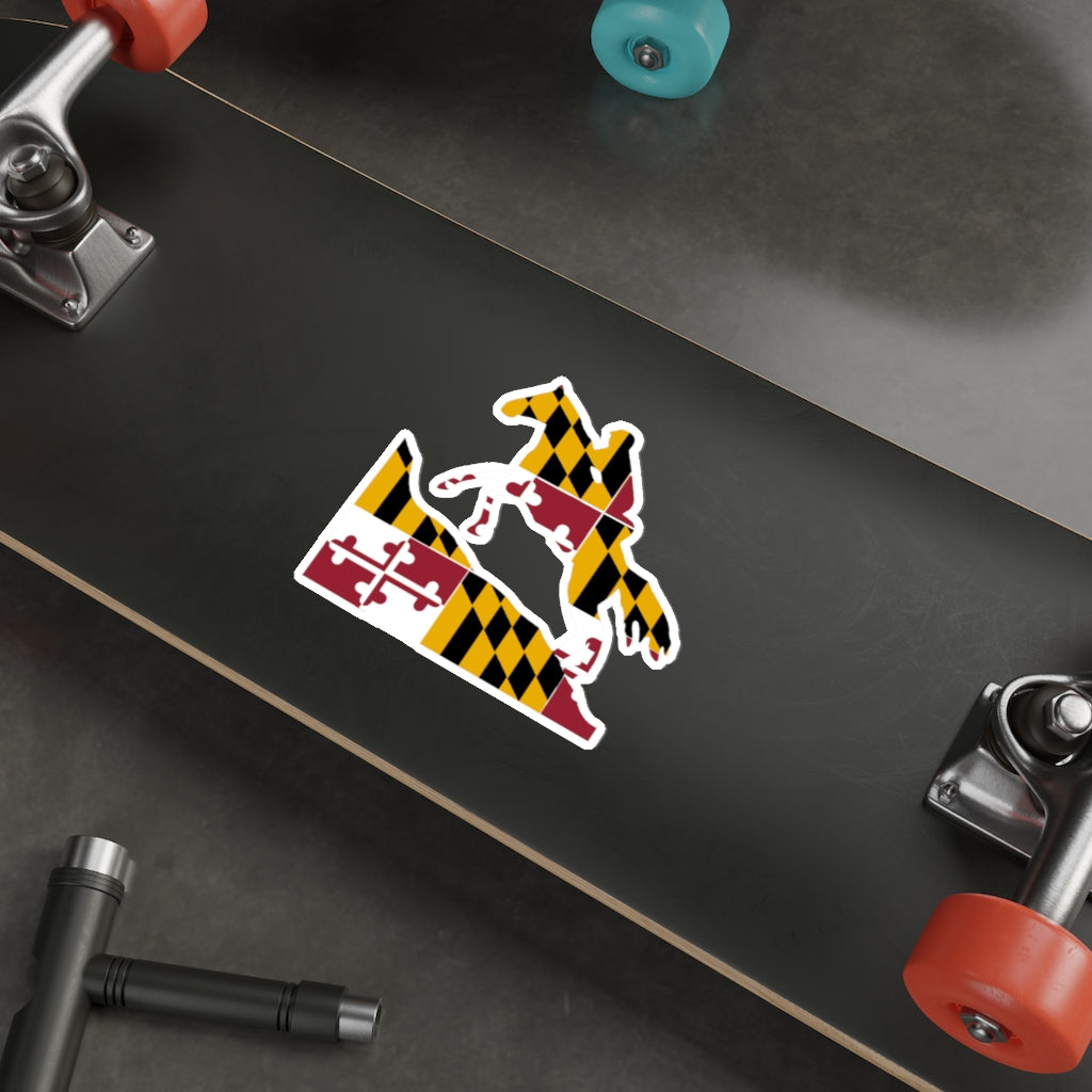 Maryland Flag Endurance Rider Kiss Cut Stickers