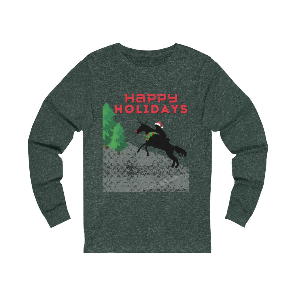 Happy Holidays Endurance Rider. Endurance Christmas Unisex Jersey Long Sleeve Tee