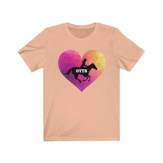 OTTB Heart Thoroughbred Horse T-Shirt. Unisex Jersey Short Sleeve Tee
