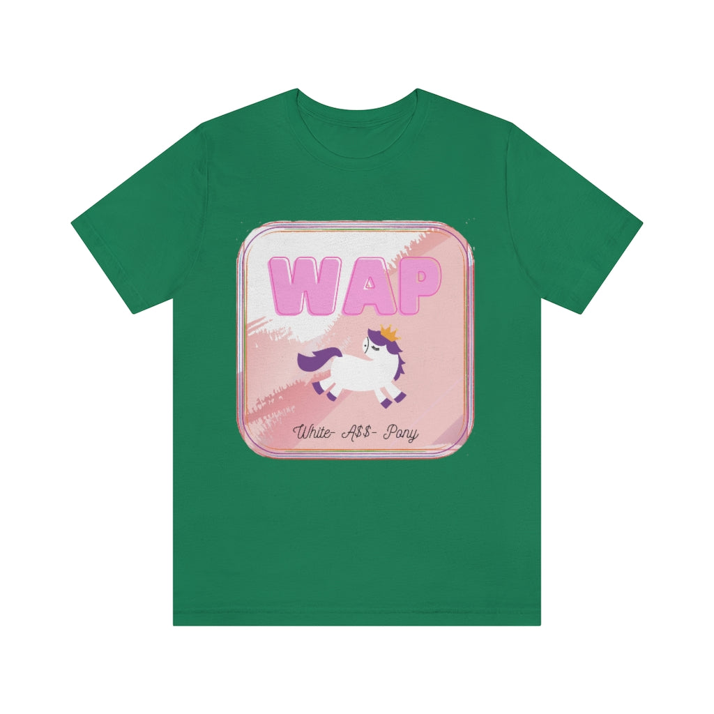 WAP- White Pony horse T-shirt. Unisex Jersey Short Sleeve Tee