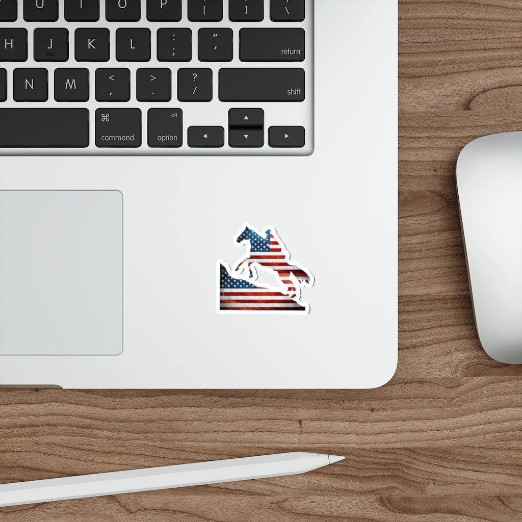 American Flag Endurance Rider Kiss Cut Stickers