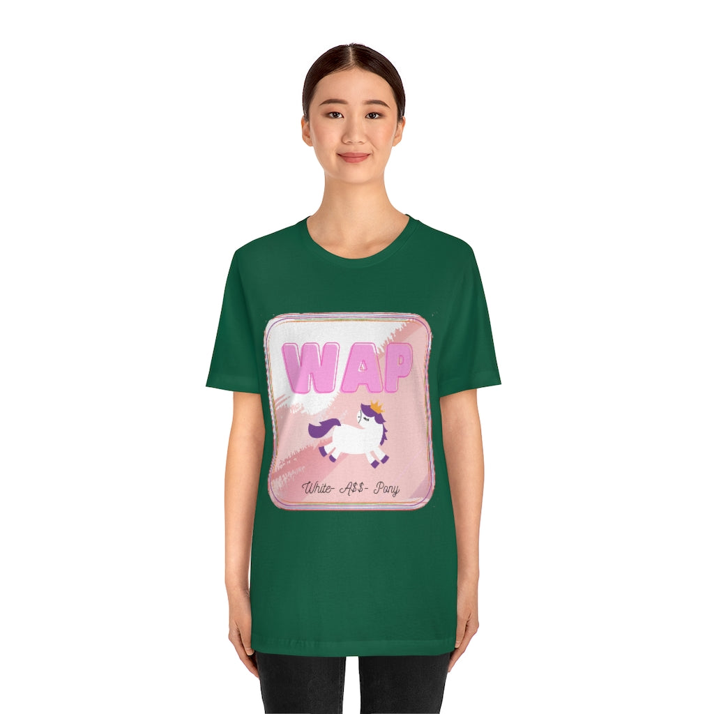 WAP- White Pony horse T-shirt. Unisex Jersey Short Sleeve Tee