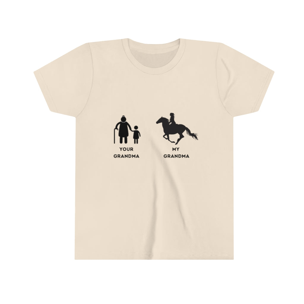 Your Grandma My Grandma Horse rider design 2 Youth Short Sleeve Tee