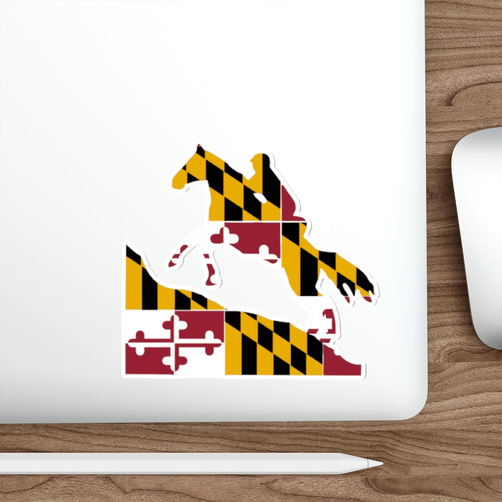 Maryland Flag Endurance Rider Kiss Cut Stickers