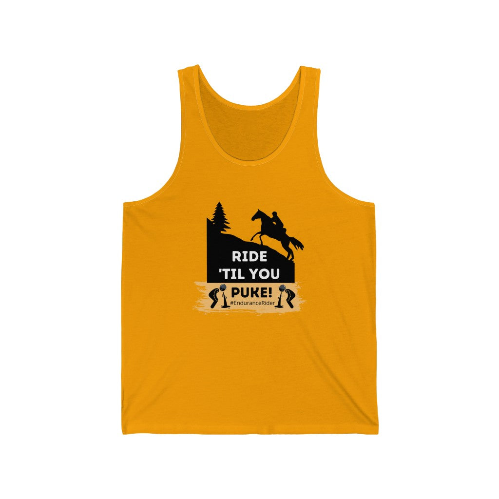 Ride Till You Puke! #EnduranceRider Unisex Jersey Tank