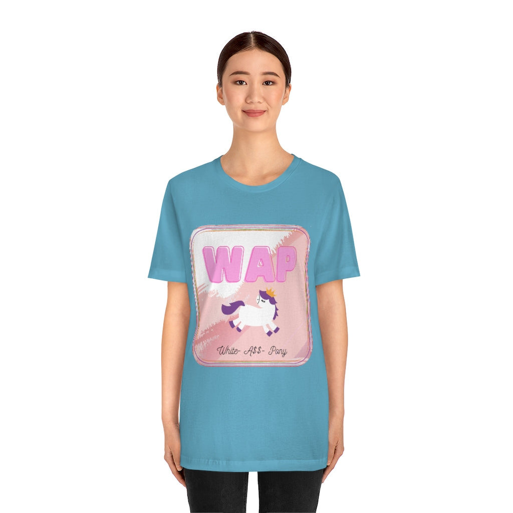 WAP- White Pony horse T-shirt. Unisex Jersey Short Sleeve Tee