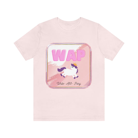 WAP- White Pony horse T-shirt. Unisex Jersey Short Sleeve Tee