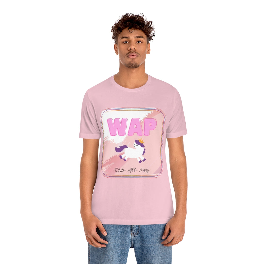 WAP- White Pony horse T-shirt. Unisex Jersey Short Sleeve Tee