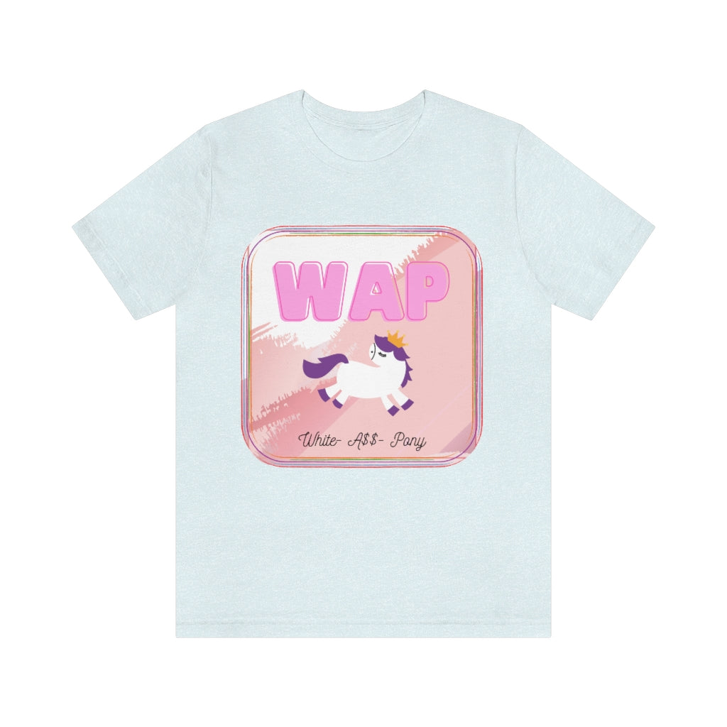 WAP- White Pony horse T-shirt. Unisex Jersey Short Sleeve Tee