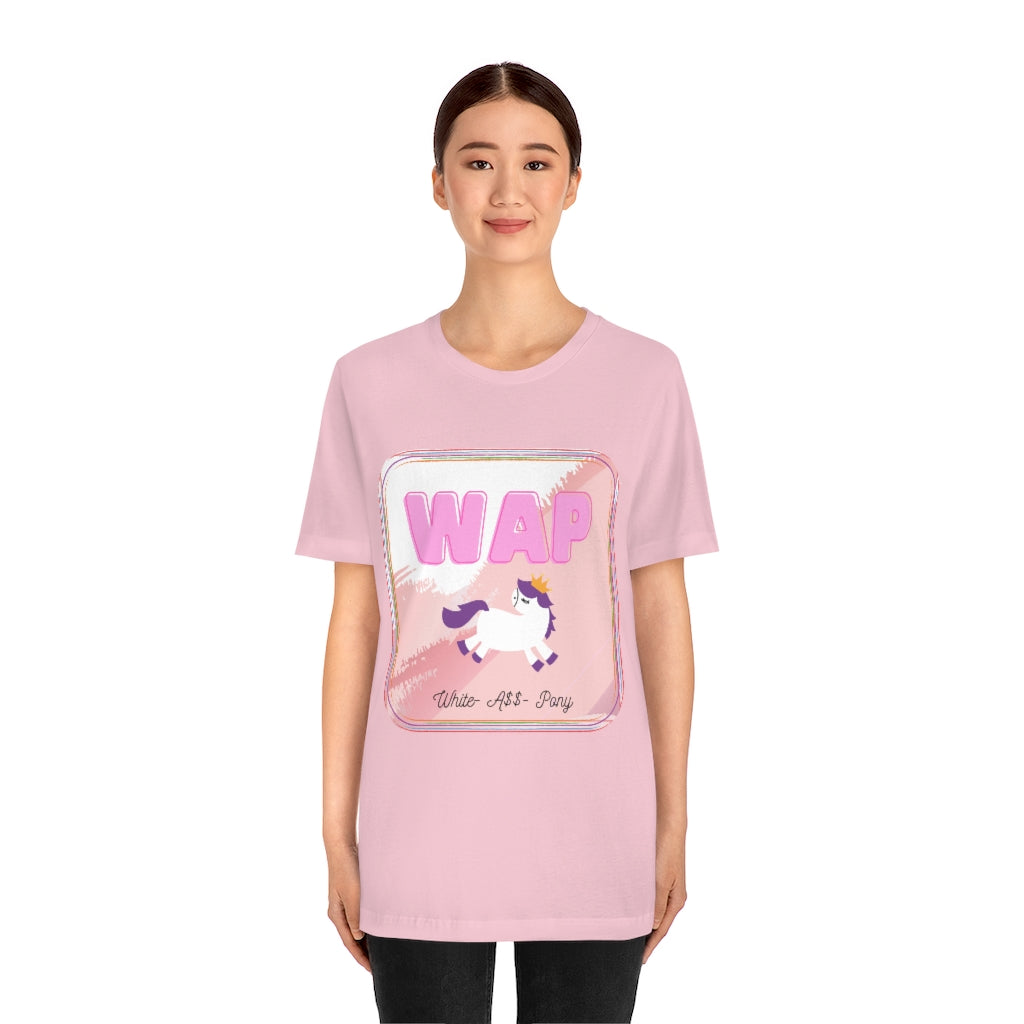 WAP- White Pony horse T-shirt. Unisex Jersey Short Sleeve Tee