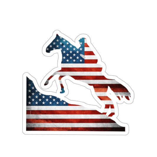 American Flag Endurance Rider Kiss Cut Stickers