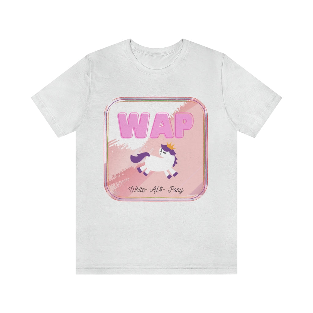 WAP- White Pony horse T-shirt. Unisex Jersey Short Sleeve Tee