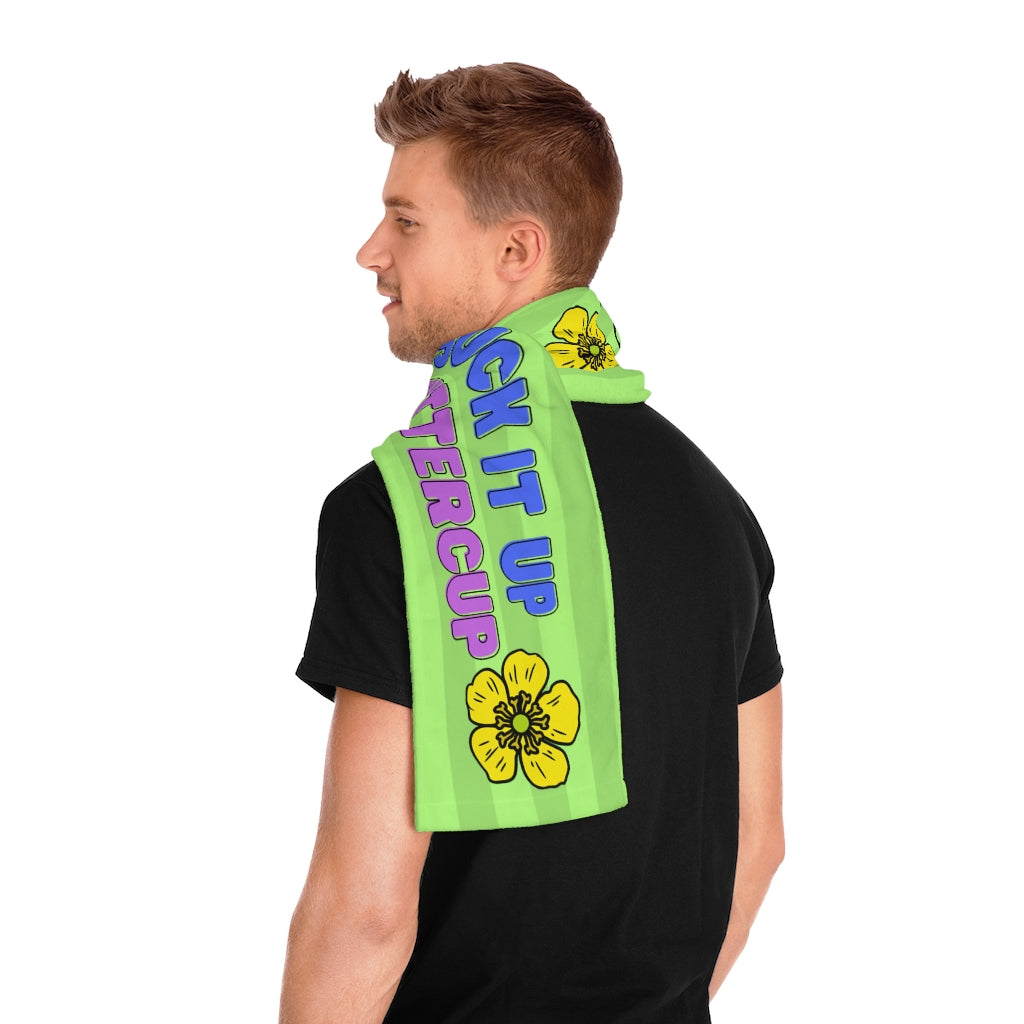 Suck It Up butter Cup Endurance rider Scarf. Green