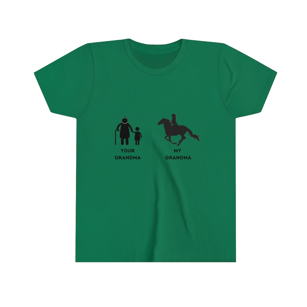 Your Grandma My Grandma Horse rider design 2 Youth Short Sleeve Tee