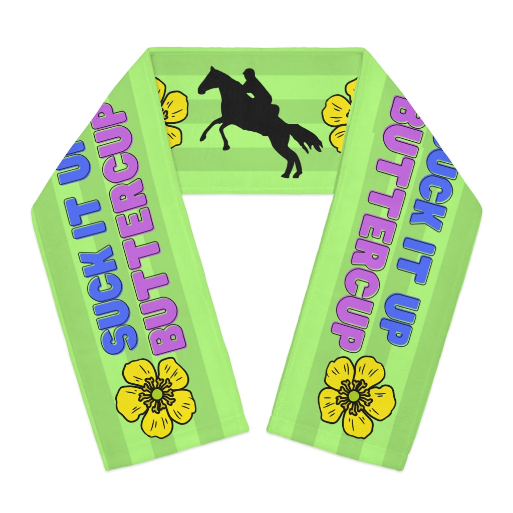 Suck It Up butter Cup Endurance rider Scarf. Green