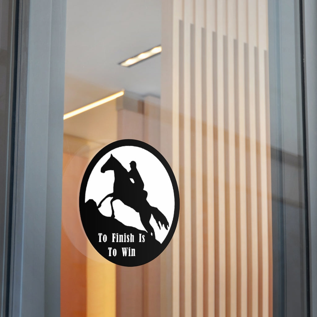 To Finish Is To Win Endurance Round Vinyl Stickers