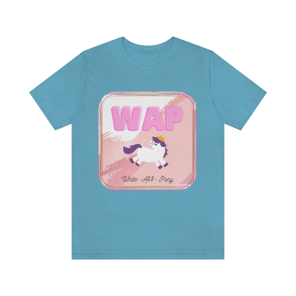 WAP- White Pony horse T-shirt. Unisex Jersey Short Sleeve Tee