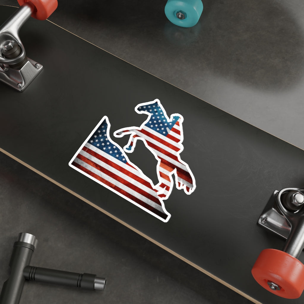 American Flag Endurance Rider Kiss Cut Stickers