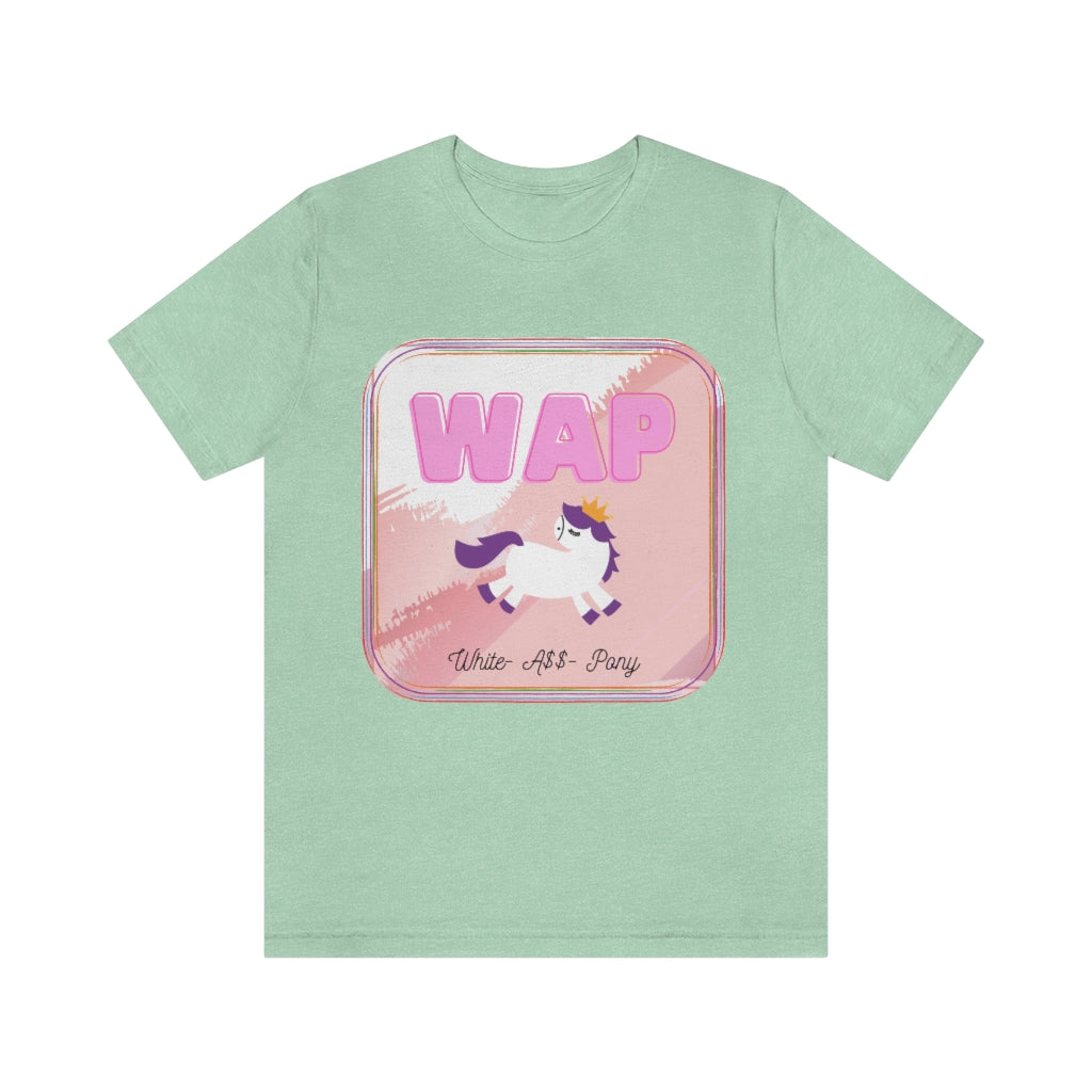 WAP- White Pony horse T-shirt. Unisex Jersey Short Sleeve Tee