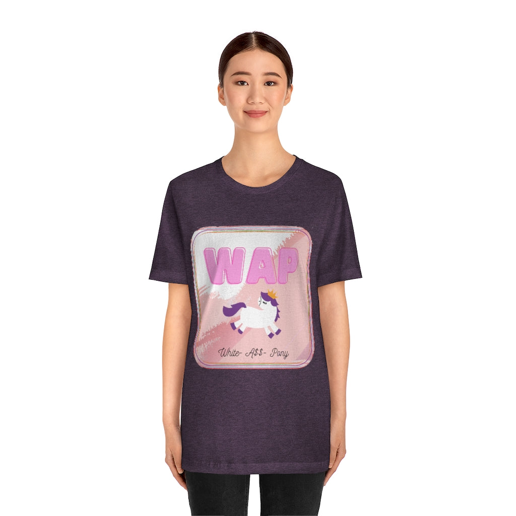 WAP- White Pony horse T-shirt. Unisex Jersey Short Sleeve Tee